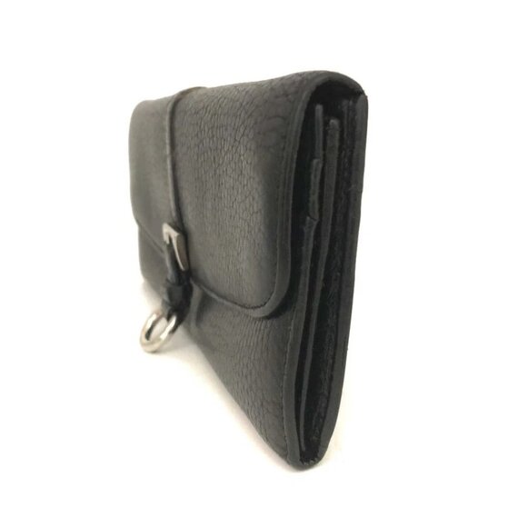 PRADA Logo Vitello Leather Long Bifold Wallet Black/8BH0110 - Picture 3 of 8